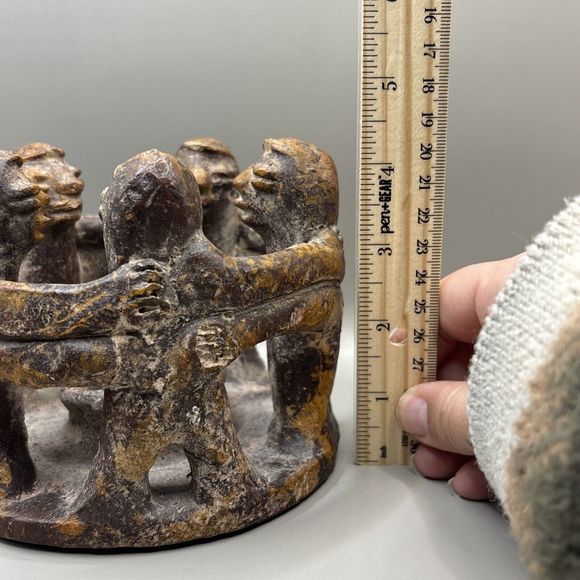 Handmade | Art | Mayan Aztec Style Folk Art Terracotta Circle Of 5 ...